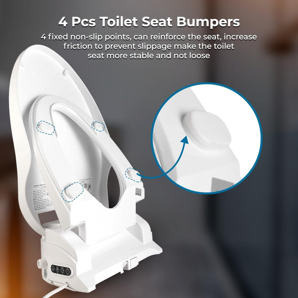 GenieBidet Electric Bidet Toilet Seat - Self Cleaning Heated Elongated Design and Wireless Remote Control - Unlimited Warm Water - Convenient Heated Boilet Seat with Bidet- EB-4000e