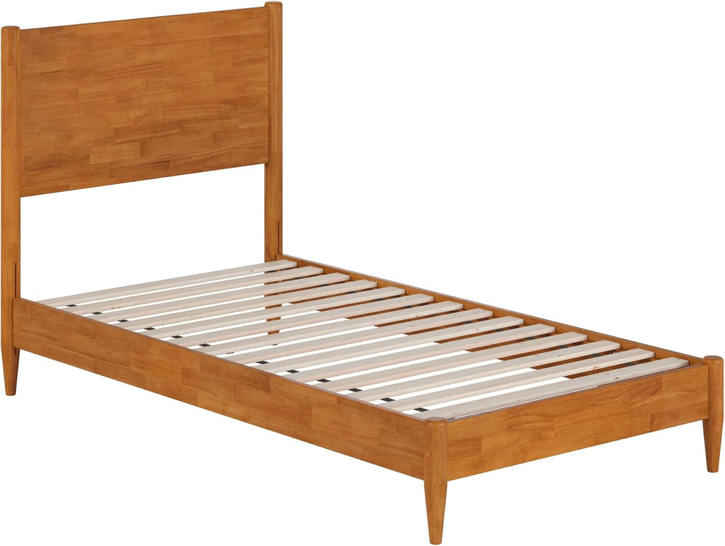 AFI, Pasadena Twin Solid Wood Low Profile Platform Bed, Light Toffee