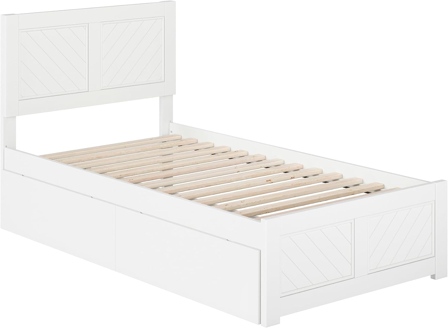AFI, Canyon Twin Platform Bed with Matching Footboard & Storage Drawers, White