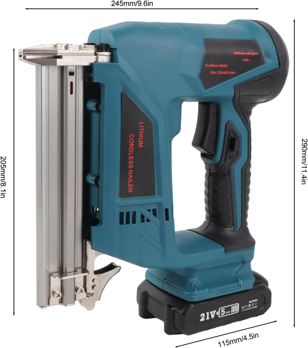 ciciglow Cordless Nail Durable Electric Brad Nailer for Woodworking Furniture Decoration, Portable Staple for F10 F15 F20 F25 F30 422J Nails
