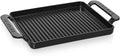 Chasseur Grey French Enameled Cast Iron Grill Pan with Dual Handles (16.5-Inch) – Handmade Rectangular Indoor Grill Pan for Restaurant-Quality Searing, Low-Fat Cooking & All-Stovetop Performance