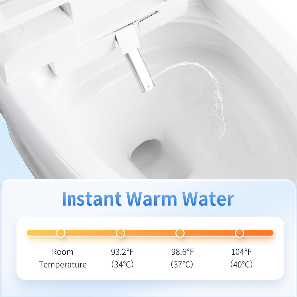 Tankless Smart Toilet with Bidet Built-In Elite Model Auto Open/Close Auto Flush Bubble Wash Heated Seat Warm Water & Dryer Adjustable Temp Side Knob (S31G)