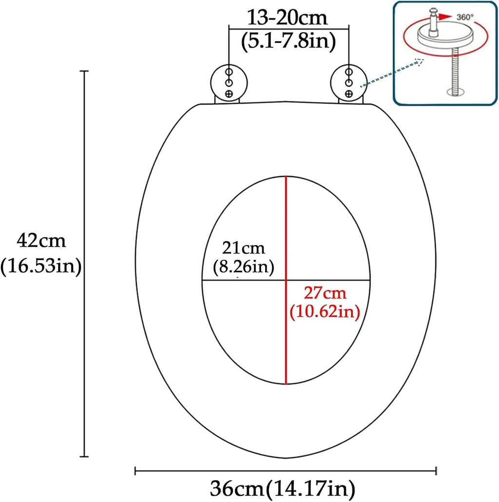 Glitter Resin Toilet Seat Elongated, Soft Close Quick Release, Easy Installation/Remove, Fit All Standard Oval-Shape (Red)
