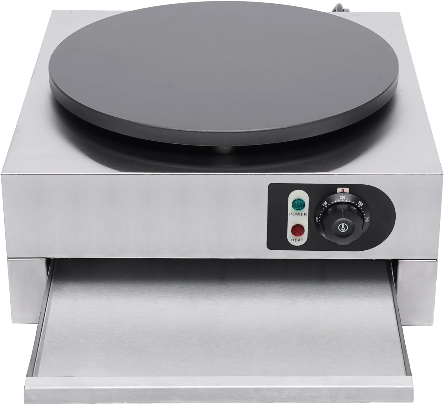 Electric Crepe Pancake Maker, 16 Inch Cast Iron Baking Pan Crepe Griddle Electric Crepe Machine Maker, Nonstick Commercial Crepe Maker, Temp. Range 122-572℉ for Crepes, Tortillas, Blintzes