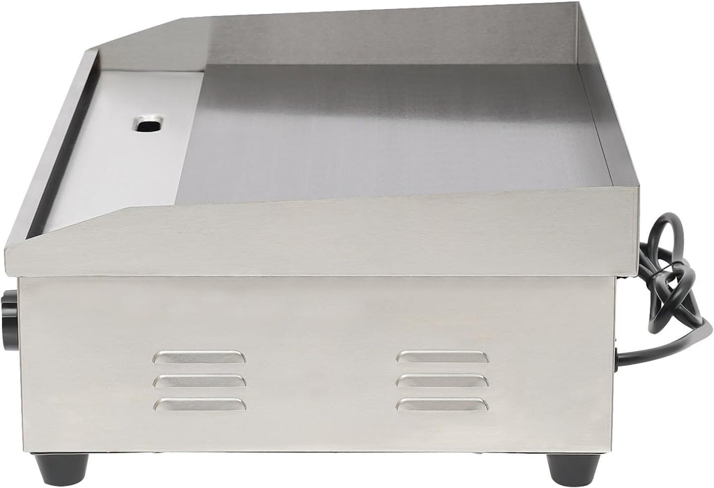 Commercial Griddle,110V 3000W Commercial Restaurant Electric Grill Griddle Cooktop Plate Combo Stainless Adjustable Thermostatic Control 50-300℃