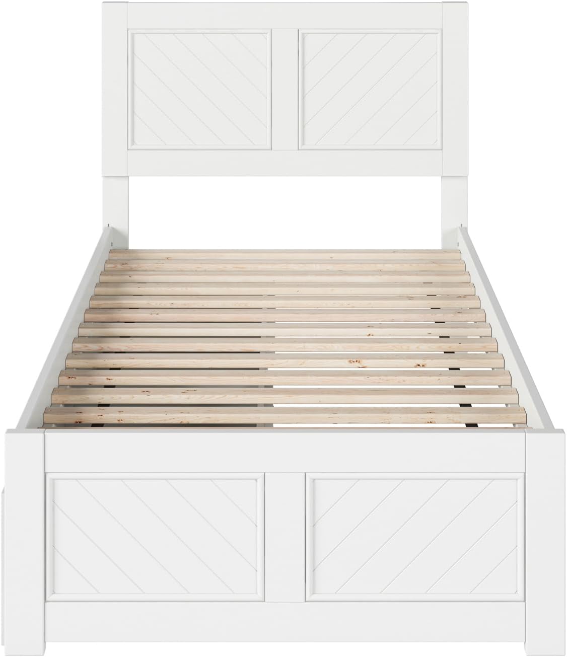 AFI, Canyon Twin Platform Bed with Matching Footboard & Storage Drawers, White
