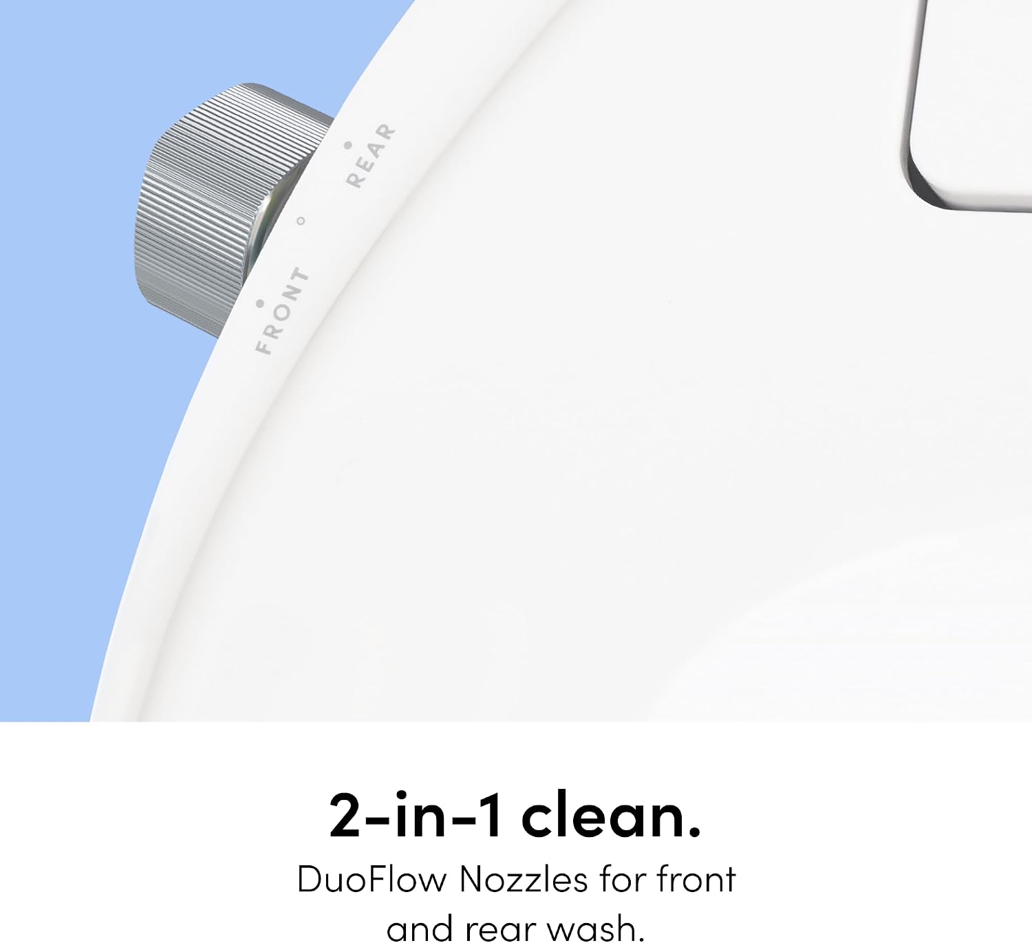 TUSHY Wave Non-Electric Bidet Toilet Seat: Sleek Elongated Design, Quick-Release for Easy Cleaning (DuoFlow Front & Rear Wash, Self-Cleaning Nozzle, Soft-Close Lid), 10-Min DIY Install, Bamboo Knob