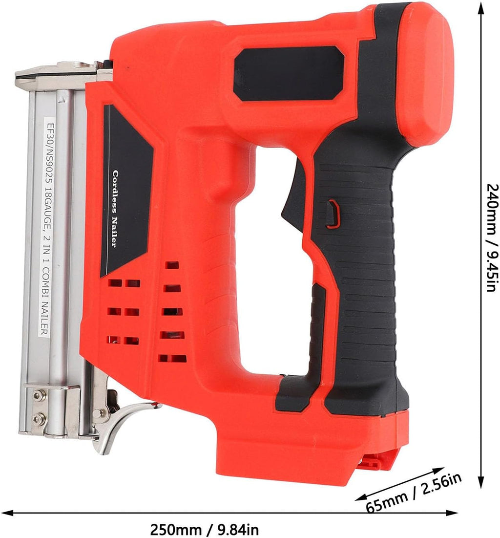 2 in 1 Cordless Brad Nailer Kit Cordless Fast Firing Multifunctional High Efficiency Battery Powered Electric Staple Gun Nail Gun for Home Woodworking DIY Project