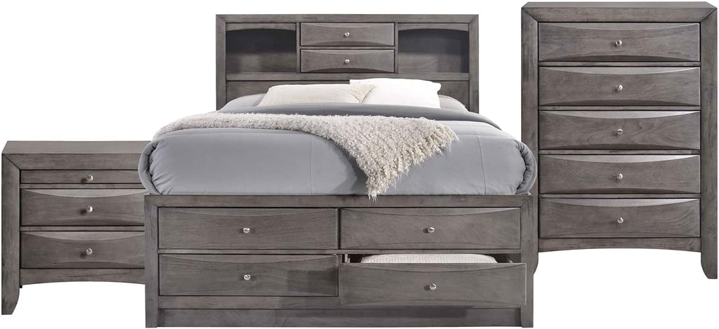 Picket House Furnishings Madison King 3 Piece Bedroom Set in Gray