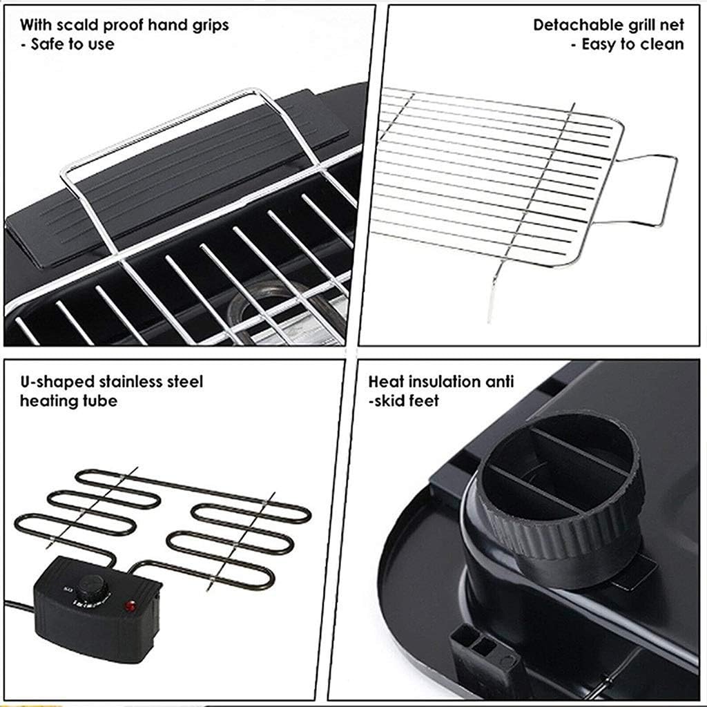 Smokeless Electric Grill Indoor, Non Stick BBQ Grill Mesh, BBQ and Griddle Hot Plate with Built in Drip Tray Easy Clean Reusable