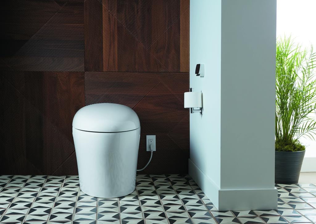 KOHLER 77780-0 Karing Smart Toilet with Bidet Built In, Auto Open & Close, One-Piece Elongated Smart Bidet Toilet with Heated Seat, 1.08 GPF, White
