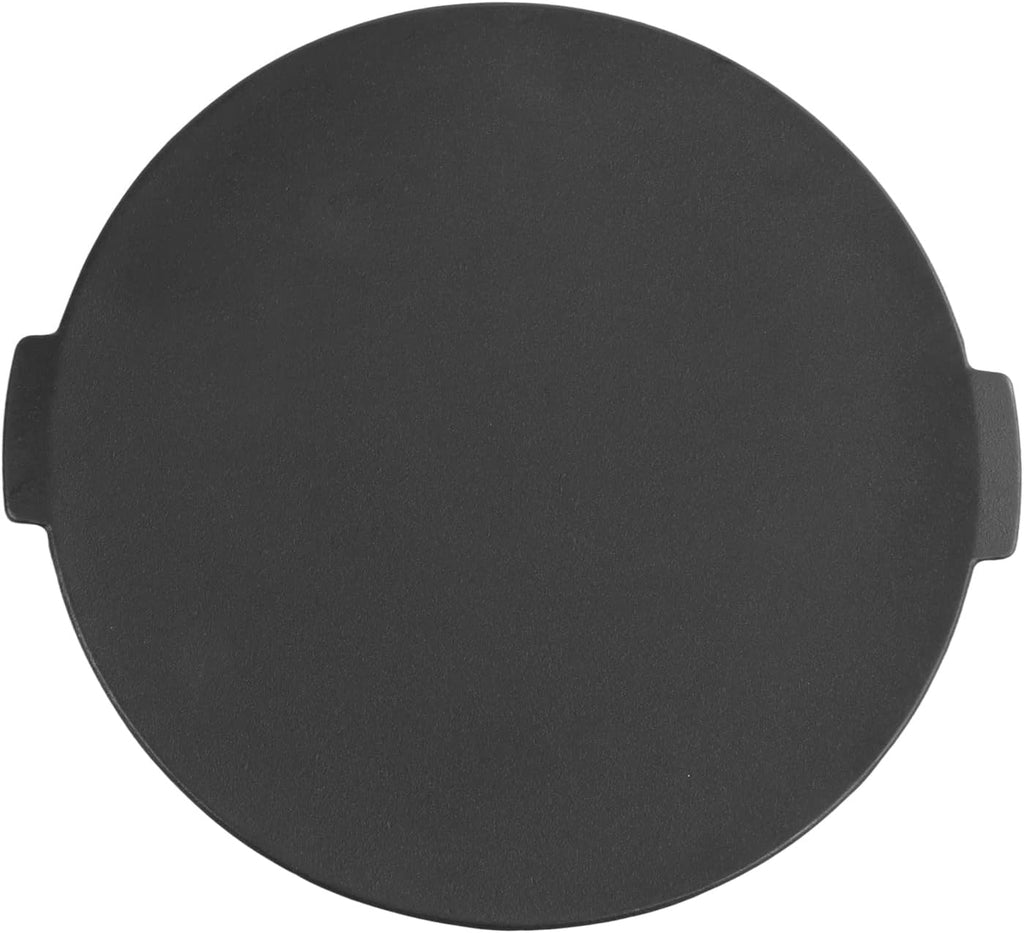 BBQ Grill Pan Smokeless Heat Resistant Cast Iron Round BBQ Griddle for Indoor and Outdoor Camping and Barbecue Parties