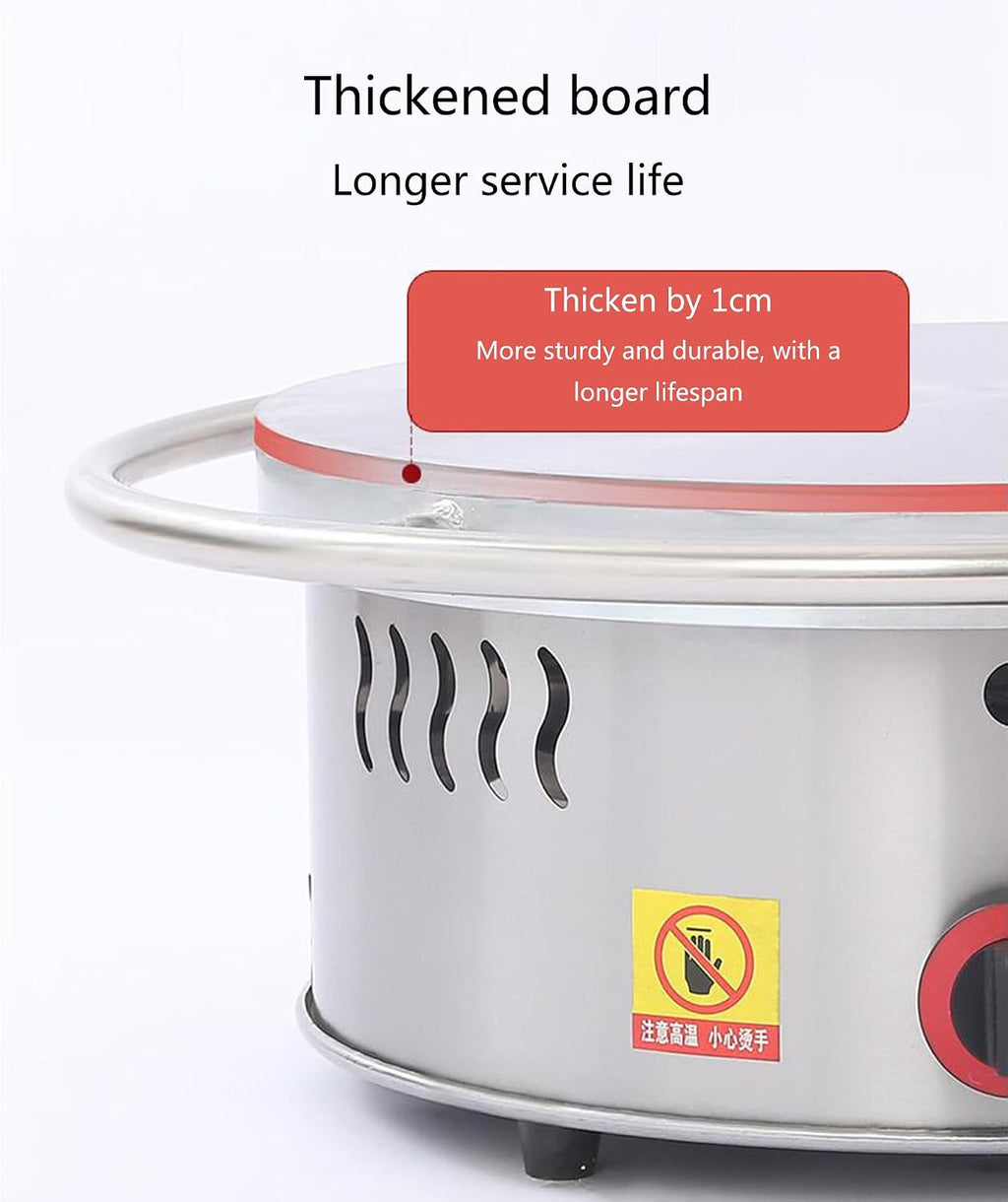 16' Liquefied Gas Crepe Maker,Non-stick Pancake Making Machine,Rotatable Round Crepe Making machine,Coal Gas Griddle for Crepes,Pancakes, Eggs, Bacon,etc.