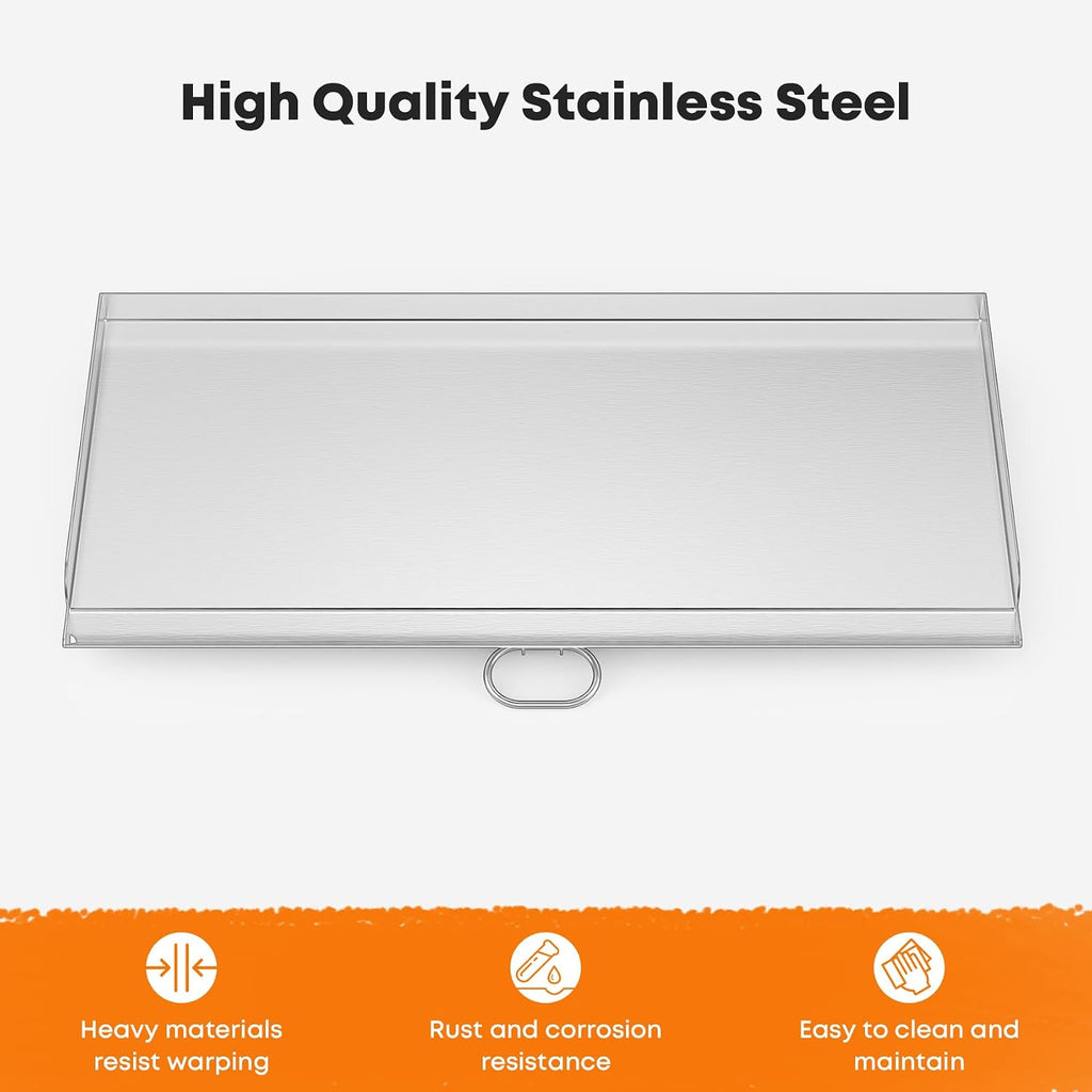 Stanbroil Fry Griddle for Camp Chef Stove, 16 in. x 37 in. Stainless Steel Flat Top Griddle, 3 Burner 16' Cooking Accessories for Camp Chef Tahoe, Expedition 3X, PRO90X
