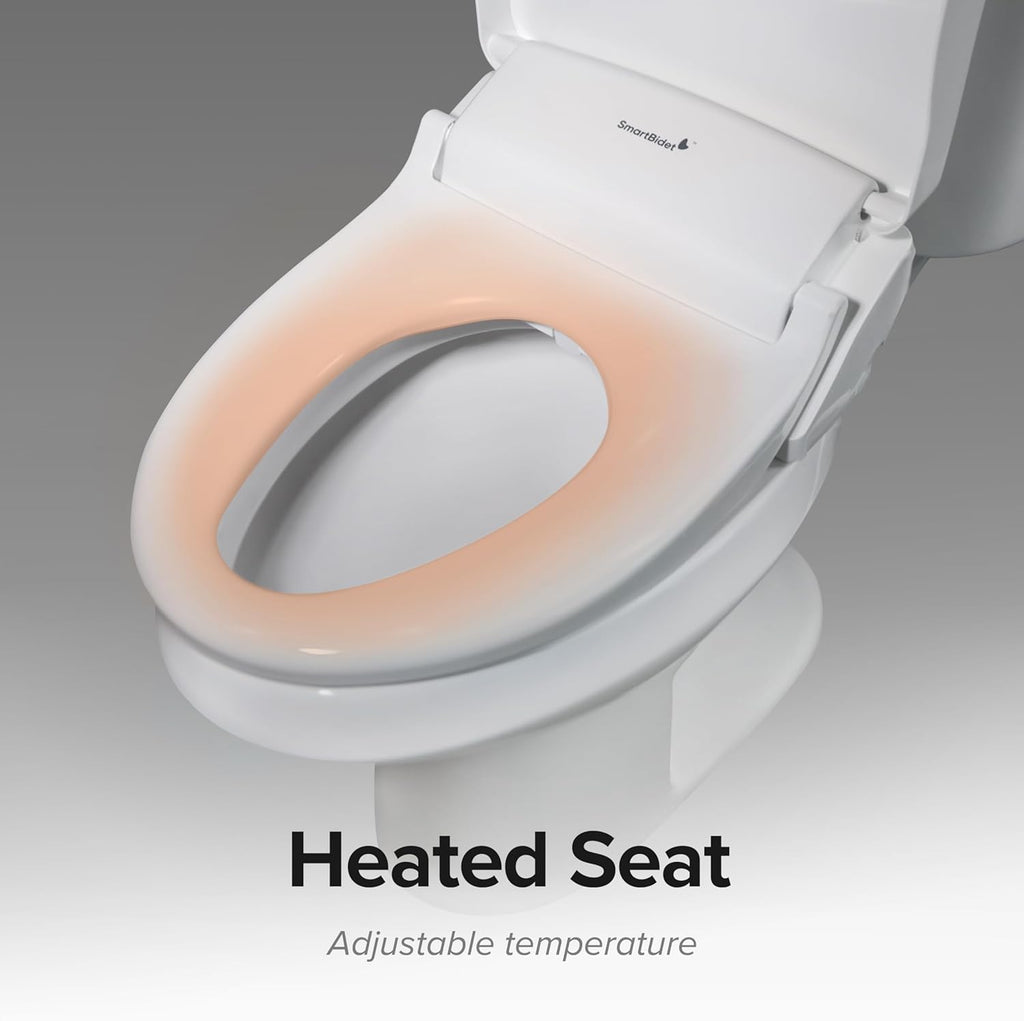 SmartBidet® SB-1200 Luxury Advanced Electric Smart Bidet Elongated White Toilet Seat, with Remote control, Endless Warm Water with LED Night Light, Slim Profile