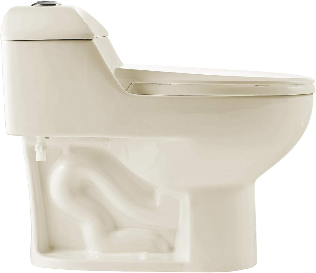 Chateau One-Piece Elongated Dual-Flush Toilet in Bisque 1.1/1.6 gpf