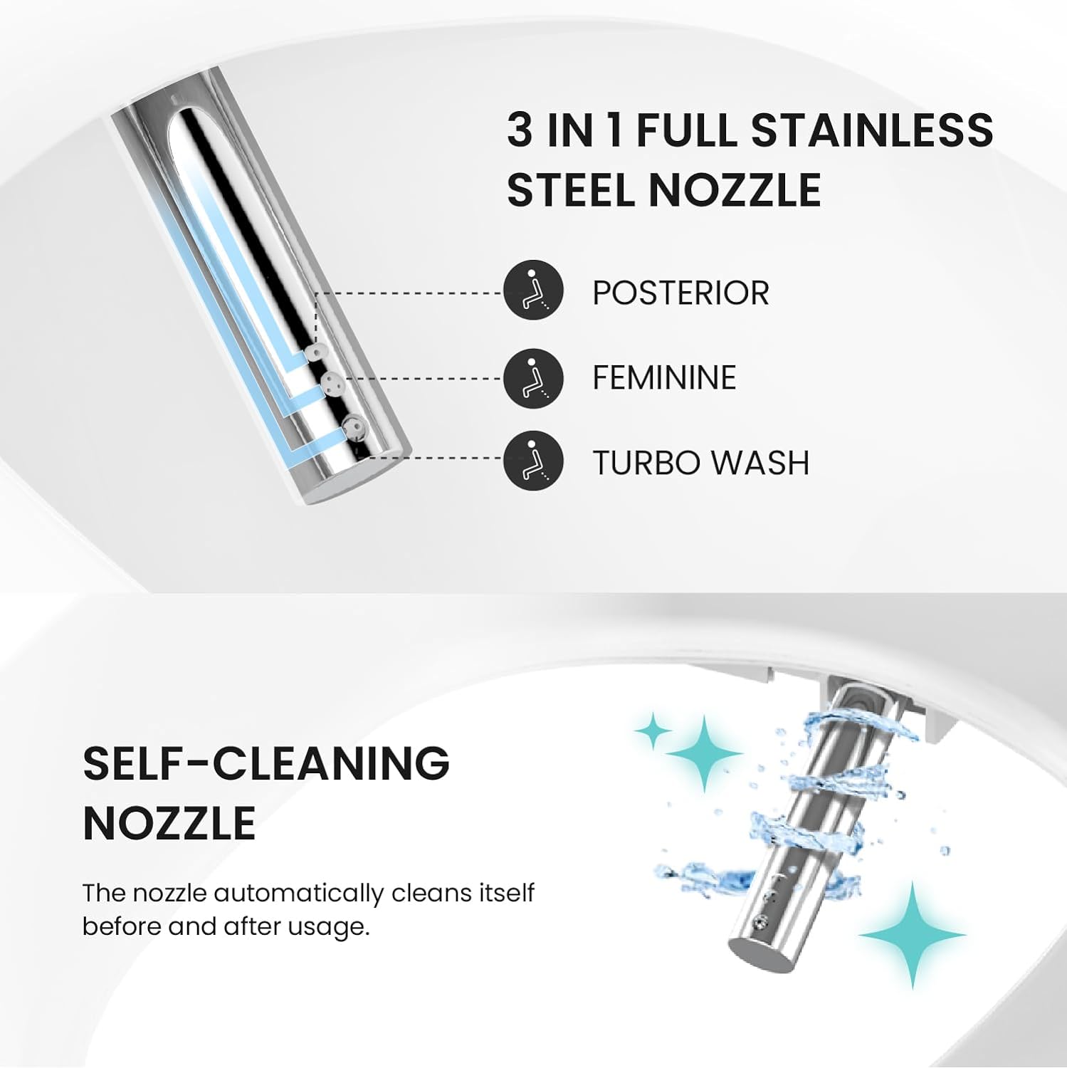 VOVO STYLEMENT TCB-090SA Smart Toilet for bathrooms, Elongated One Piece Toilet with Auto Open/Close Lid, 1.12 GPF, Auto Dual Flush, ADA Chair Height, Heated Seat, Made in Korea