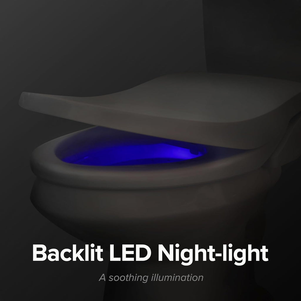 SmartBidet® SB-1200 Luxury Advanced Electric Smart Bidet Elongated White Toilet Seat, with Remote control, Endless Warm Water with LED Night Light, Slim Profile
