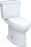 TOTO Drake Two-Piece Elongated 1.28 GPF TORNADO FLUSH Toilet with CEFIONTECT and SoftClose Seat, WASHLET+ Ready, Cotton White - MS776124CEG#01