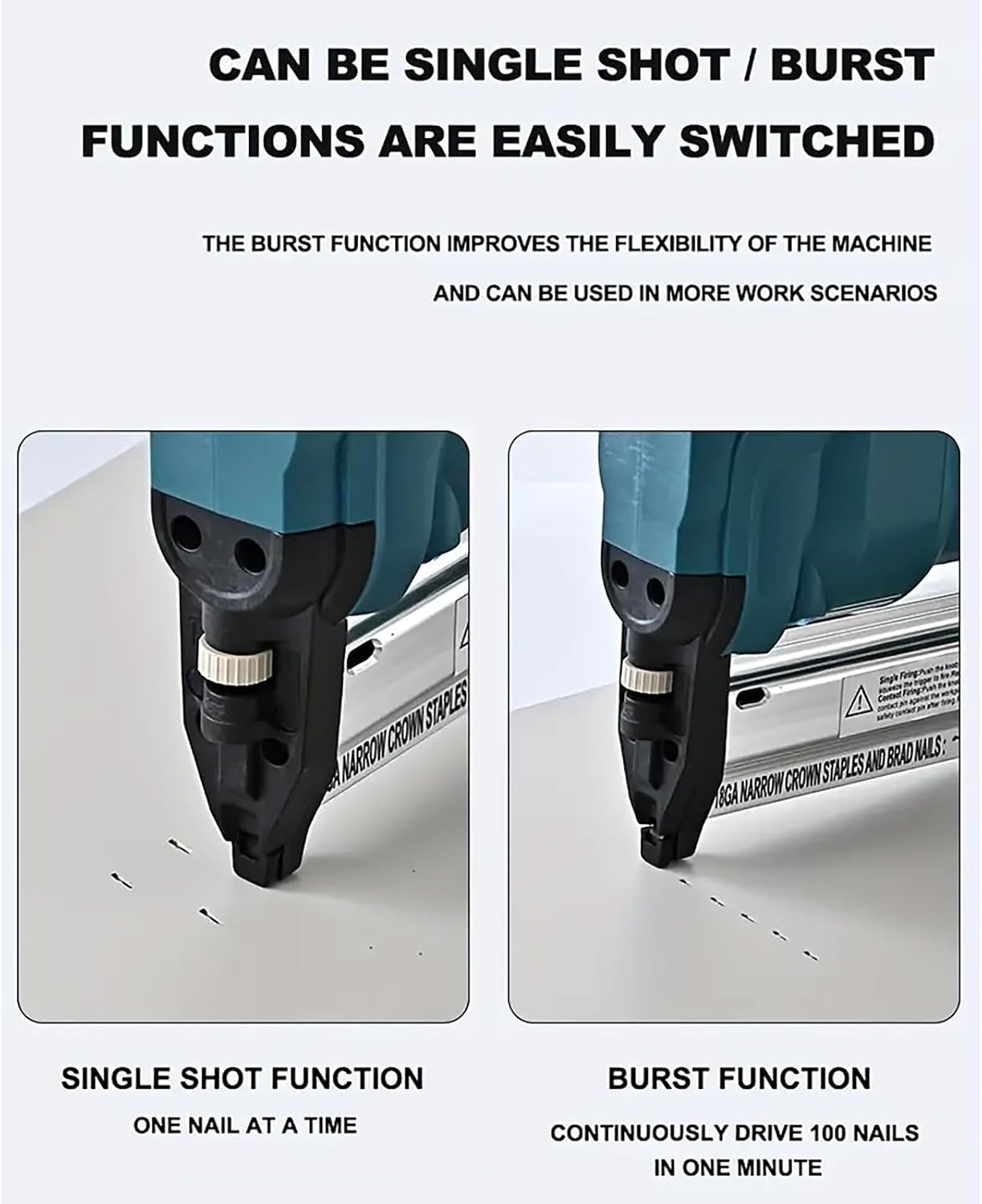 18 Gauge 2 in 1 Cordless Nail Gun with 4.0Ah Battery and Charger Set