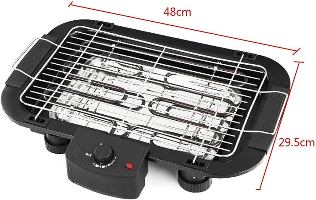 Smokeless Electric Tabletop Grill Griddle Non-Stick Teppanyaki Grill Pan Easy Clean Adjustable Temperature Indoor Portable BBQ Barbecue 2000W