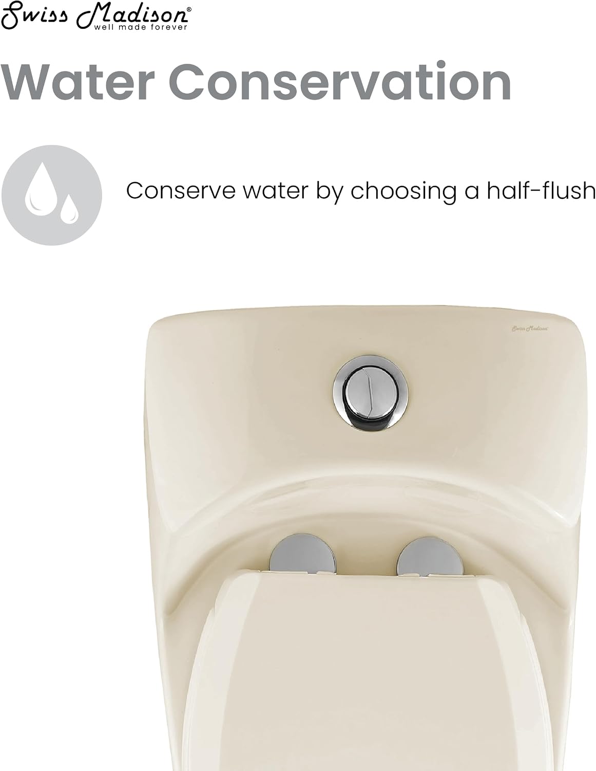 Chateau One-Piece Elongated Dual-Flush Toilet in Bisque 1.1/1.6 gpf