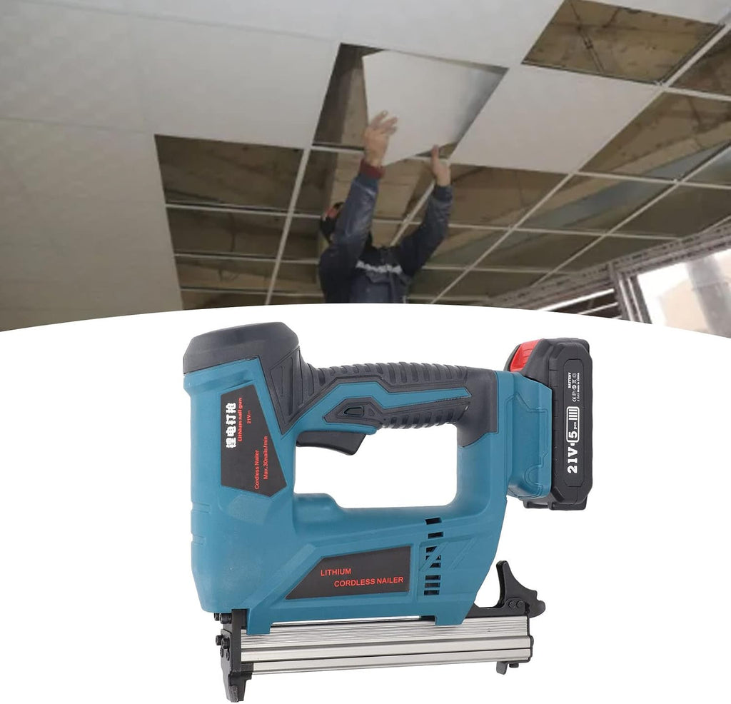 Electric Brad Nailer Kit Cordless Staple Gun for Carpentry and Woodworking Projects, US Plug 100‑220V