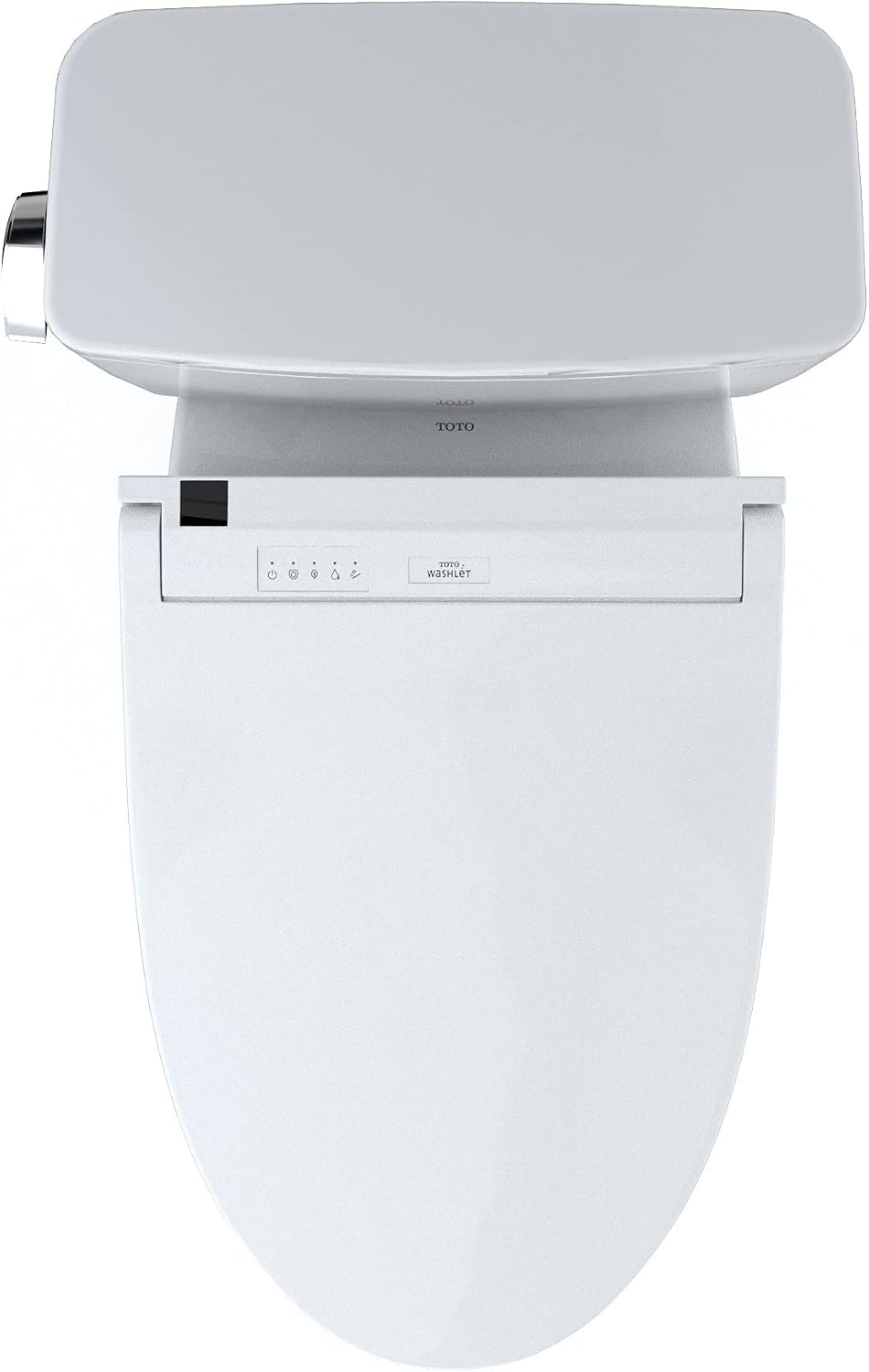 TOTO Drake Two-Piece Elongated 1.28 GPF Universal Height TORNADO FLUSH Toilet with CEFIONTECT and SoftClose Seat, WASHLET+ Ready, Cotton White - MS776124CEFG#01