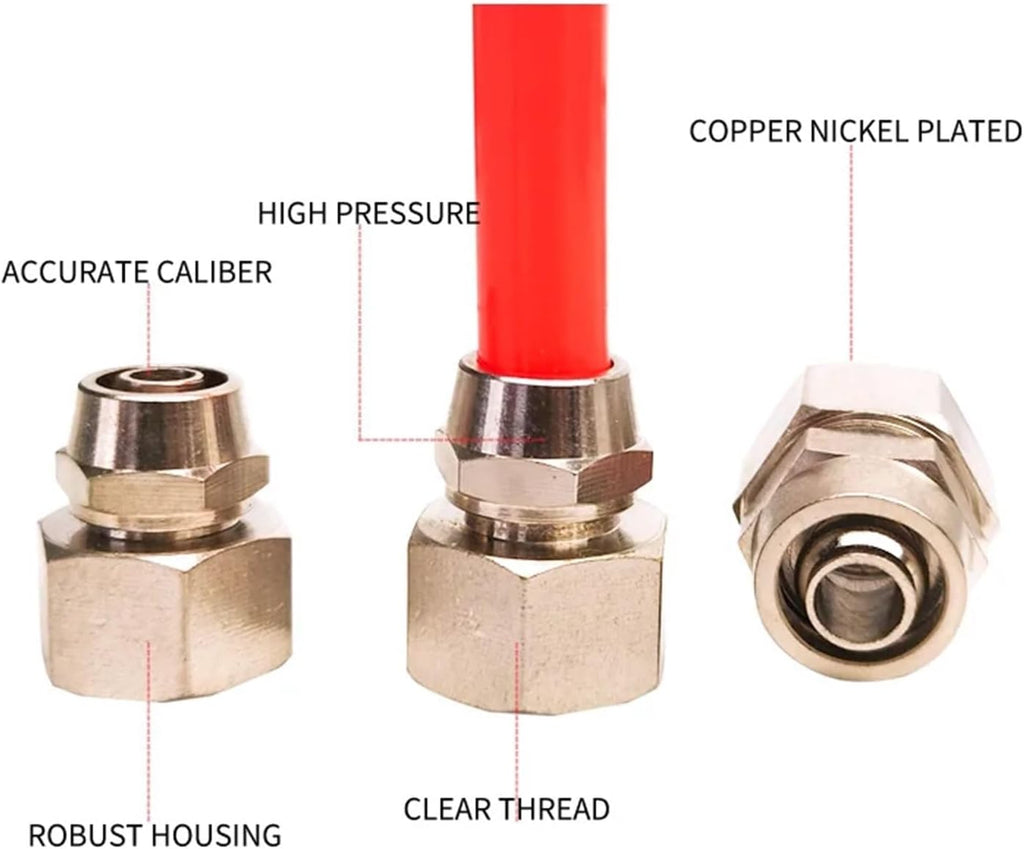 KL-PCF Pneumatic Fitting 1/8 1/4 3/8 1/2 Inch Coper Female Push in Quick Connector Release Air Fittings OD 6 8 10 12MM 30Pcs(30PCS KL-PCF10-04)
