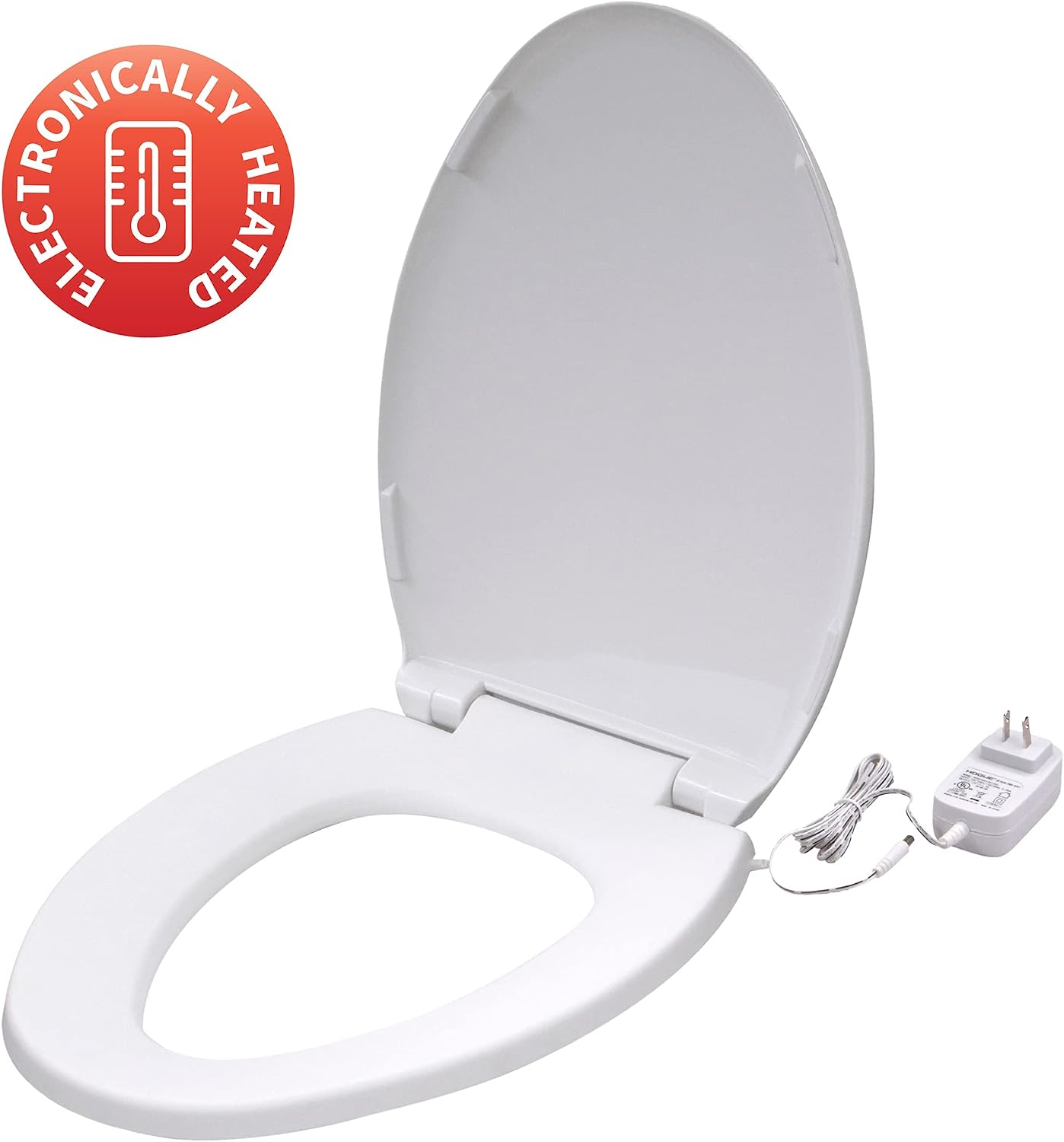 UltraTouch 01911 12 Watt/12 Volt UL-Listed Soft Elongated Bowl White Heated Toilet Seat for Standard American Bathrooms
