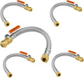 (5 Pack) Seelink 12-Inch Stainless Steel Flexible Heater Hose, 1/2 Inch Push-fit Ball Valve x 3/4 Inch FIP, Push-to-Connect for Copper, PEX, and CPVC