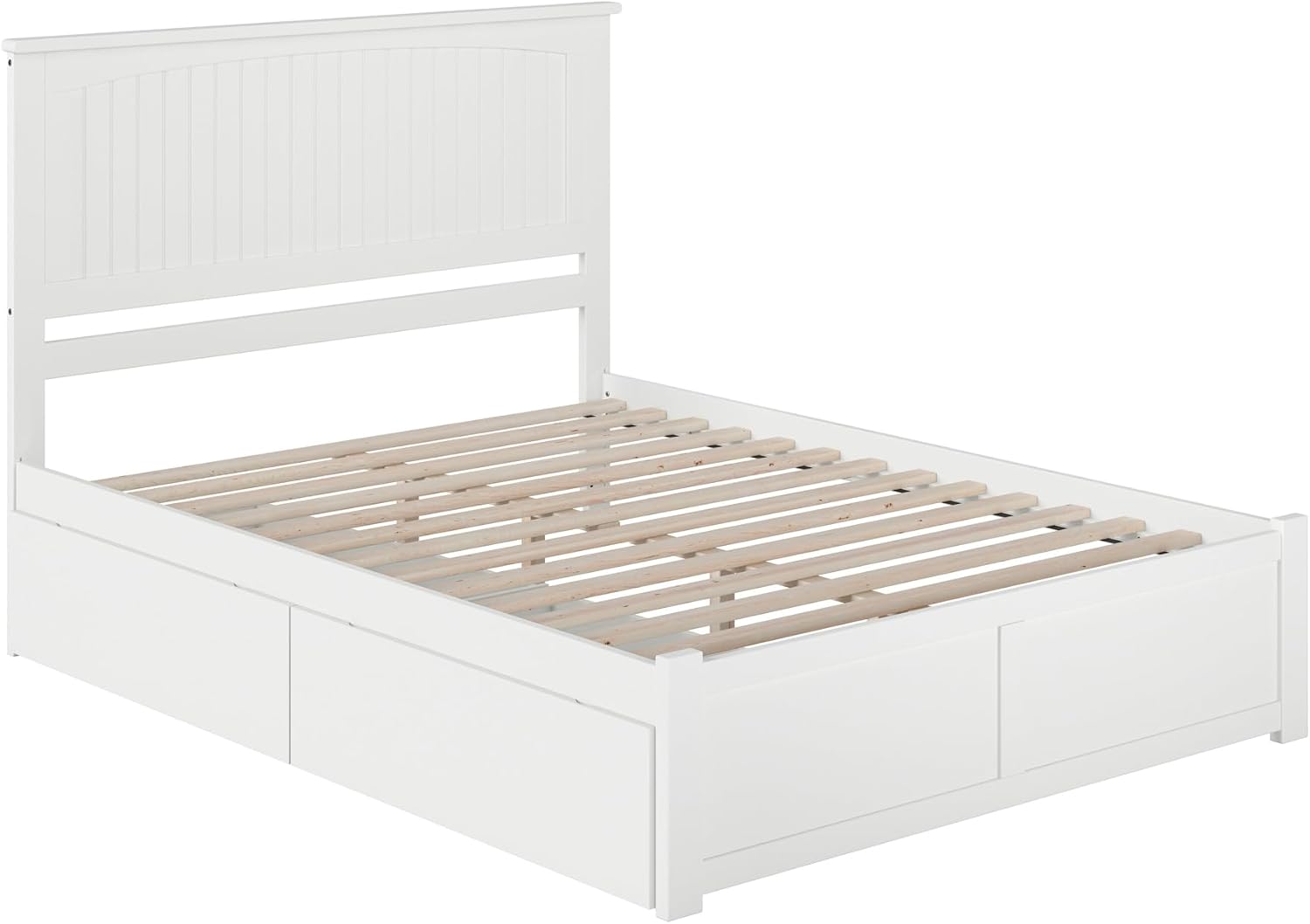 AFI, Nantucket King Platform Bed with Footboard & Storage Drawers, White