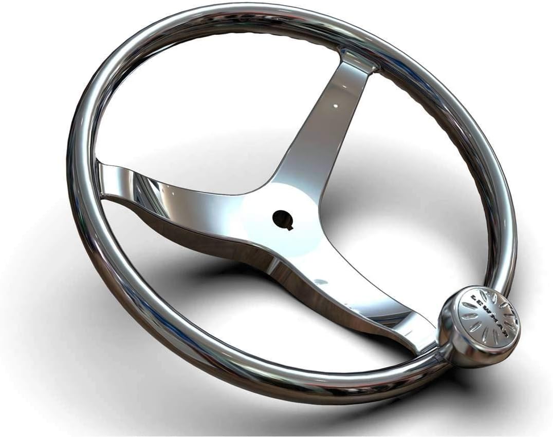 Lewmar 13.5' Powerboat Steering Wheel with PowerGrip Control Knob and 1/2' Nut