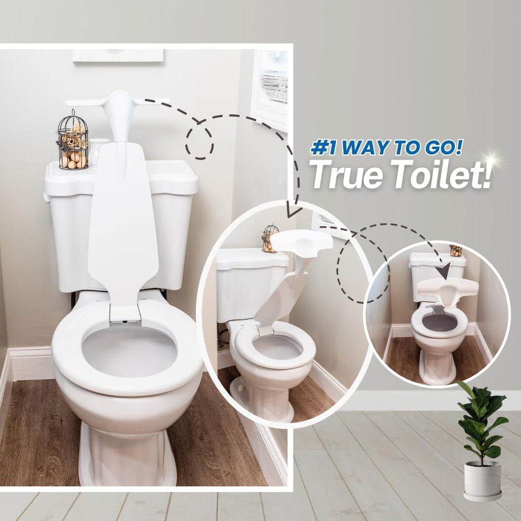 Toilet Seat with Urinal Attachment (Elongated) - Solution for Urine Splatter in our Bathroom - 100% Effective
