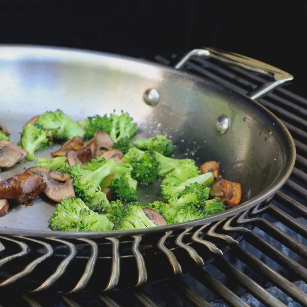 Little Griddle ANYWARE Lifetime Guaranteed 7-Ply USA Crafted Outdoor Indoor Fry Pan with Induction Ready Stainless Steel Cooking Surface, 5-Layer Aluminum Core and Two Helper Handles