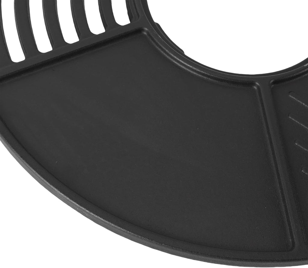 Grill Plate, 42cm Round Cast Iron Grill Pan with Enamel Non Stick Coating, for Indoor Outdoor Camping Picnics Charcoal Gas Stove
