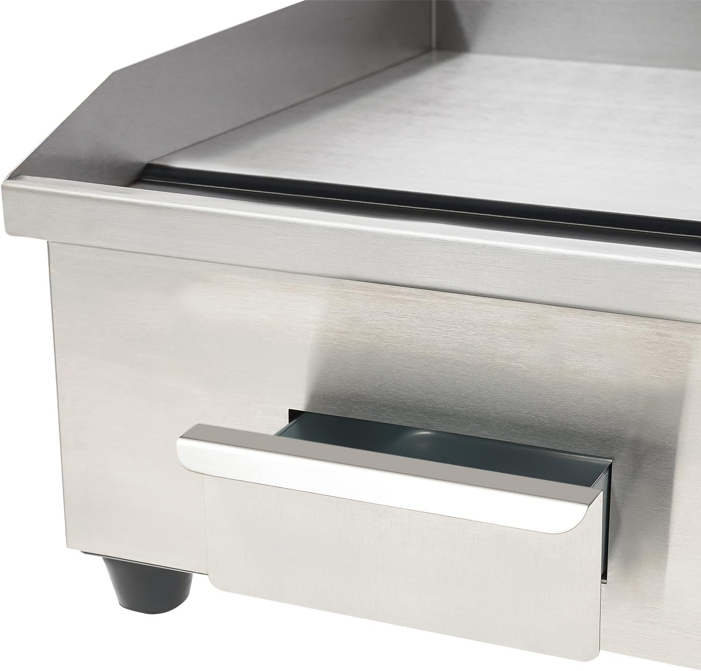 Commercial Electric Griddle, 3000W Multifunctional Countertop Griddle, 21.57 * 13.77in Non-Stick Flat Top Grill Stainless Steel Pancake Griddle Temperature 122℉-572℉ - Uniform Heating