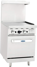 Atosa AGR Commercial Gas Range, 24' Gas Range, Griddle Top, (1) 20' Standard Oven, Natural Gas (AGR-24G-NG)