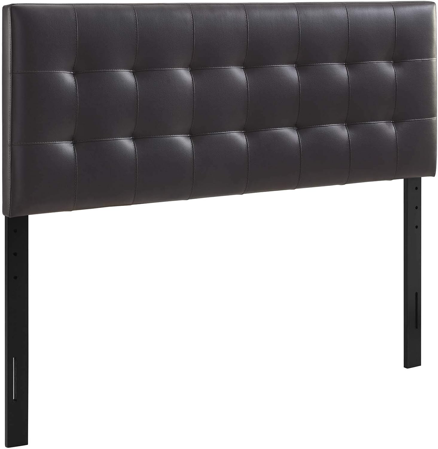 Modway Lily Tufted Faux Leather Upholstered Full Headboard in Brown