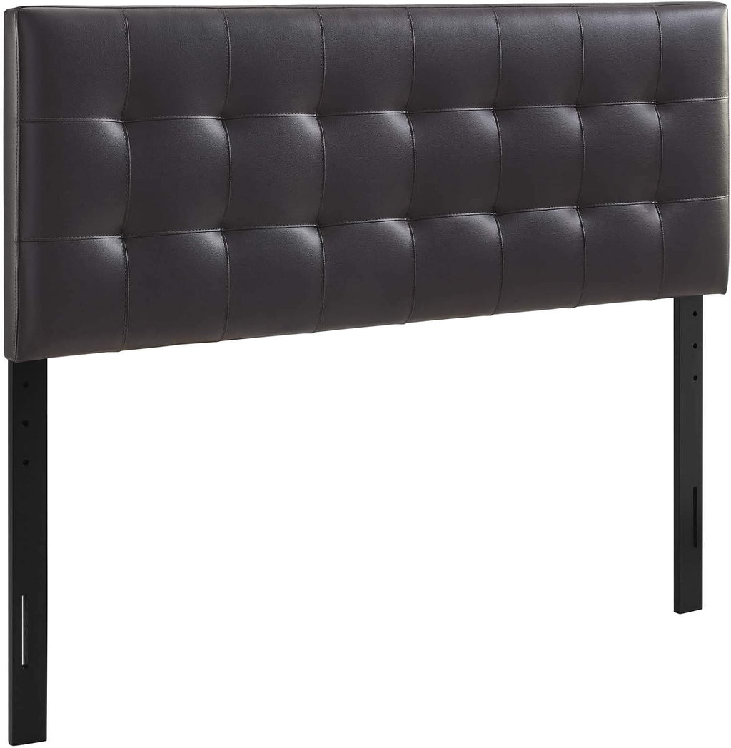 Modway Lily Tufted Faux Leather Upholstered Queen Headboard in Brown