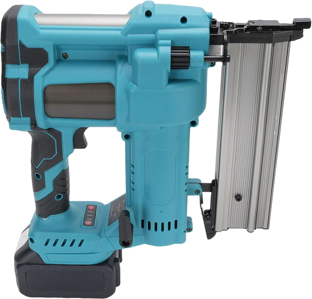 Luocute 2 in 1 Cordless Nail Gun Straight and U Staple Battery Powered Brushless Brad Nailer for DIY Woodworking and Home Installation