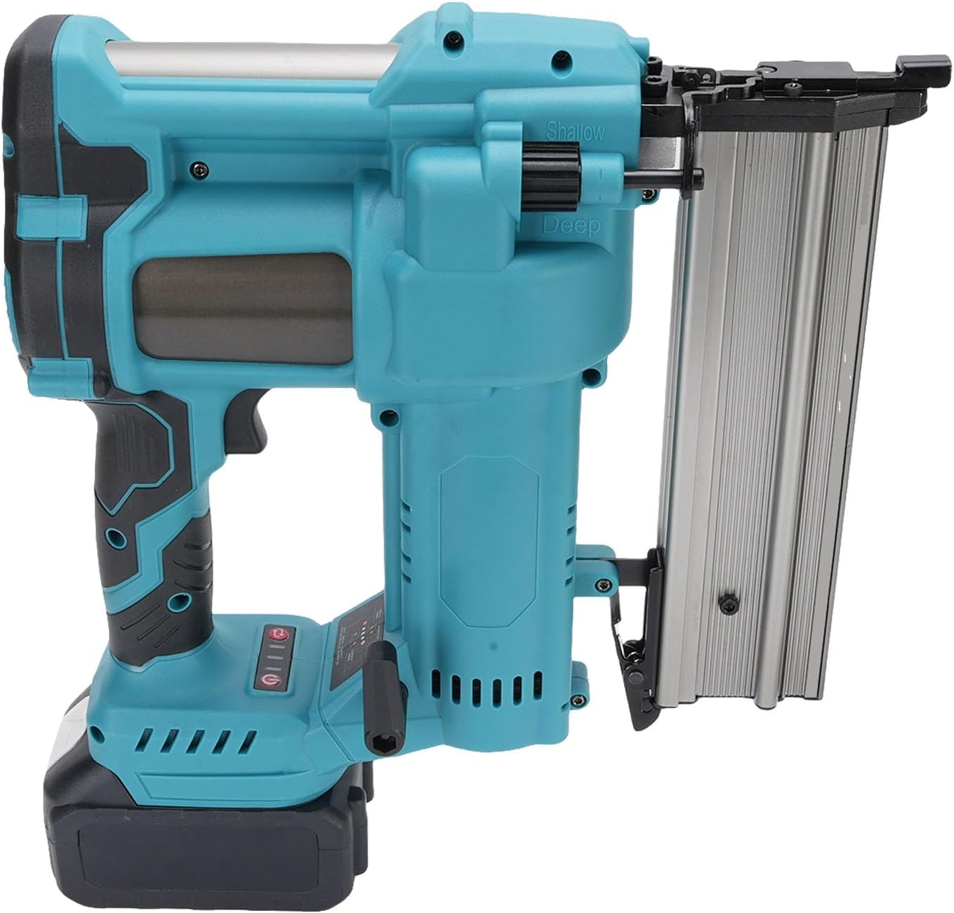 Luocute 2 in 1 Cordless Nail Gun Straight and U Staple Battery Powered Brushless Brad Nailer for DIY Woodworking and Home Installation
