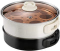 BBQ Smokeless Grill Folding Mini Electric Cooking Pot Food Grade 304 Stainless Steel Electric Heating Pot Adjustable Temperature Non-stick and Easy to Clean,White (Color : White)