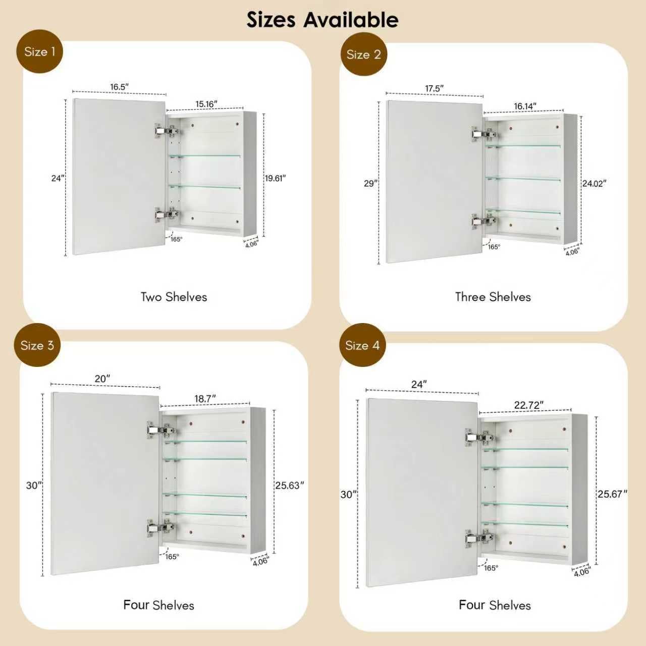 TEHOME 20'' x 30'' Black Recessed and Surface Mount Bathroom Medicine Cabinet with Mirror Matt Black Square Cornered Metal Framed Rounded Rectangle Medicine Cabinet Mirror