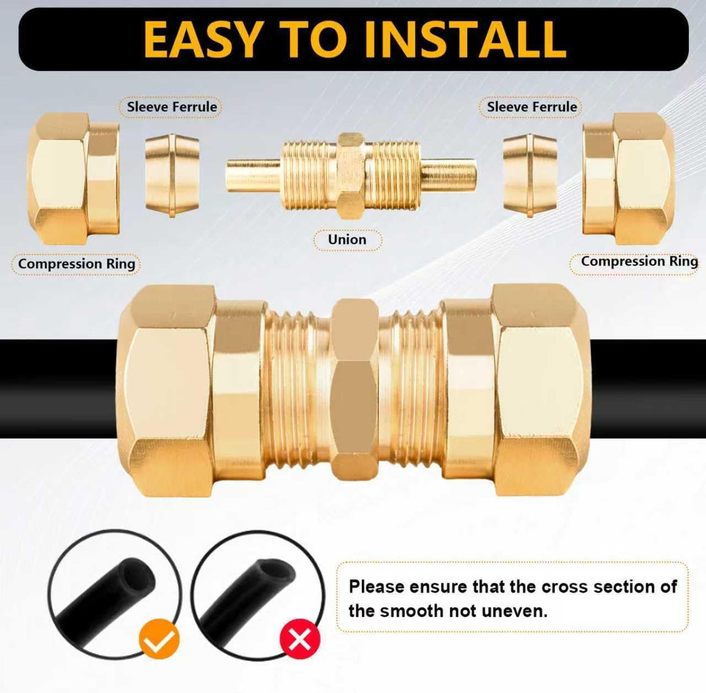 170Pcs DOT Air Brake Line Fittings & Brass Air Nylon Tube Compression Fittings Assortment Kits,1/4' 1/8' 3/8' 1/2' NPT Push To Connect Fittings Quick Connect Air Hose Fittings for Truck or Air System