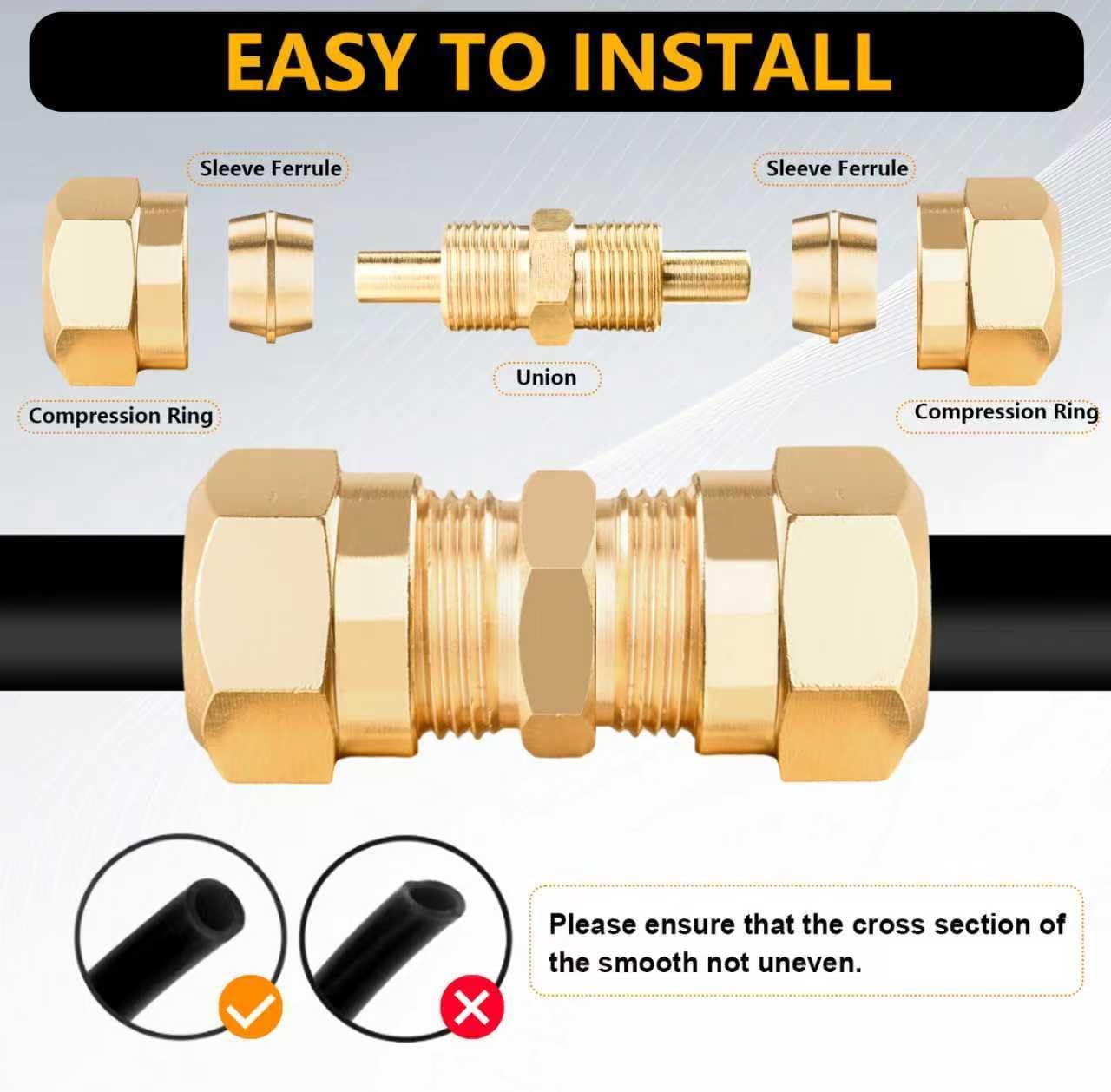 170Pcs DOT Air Brake Line Fittings & Brass Air Nylon Tube Compression Fittings Assortment Kits,1/4' 1/8' 3/8' 1/2' NPT Push To Connect Fittings Quick Connect Air Hose Fittings for Truck or Air System