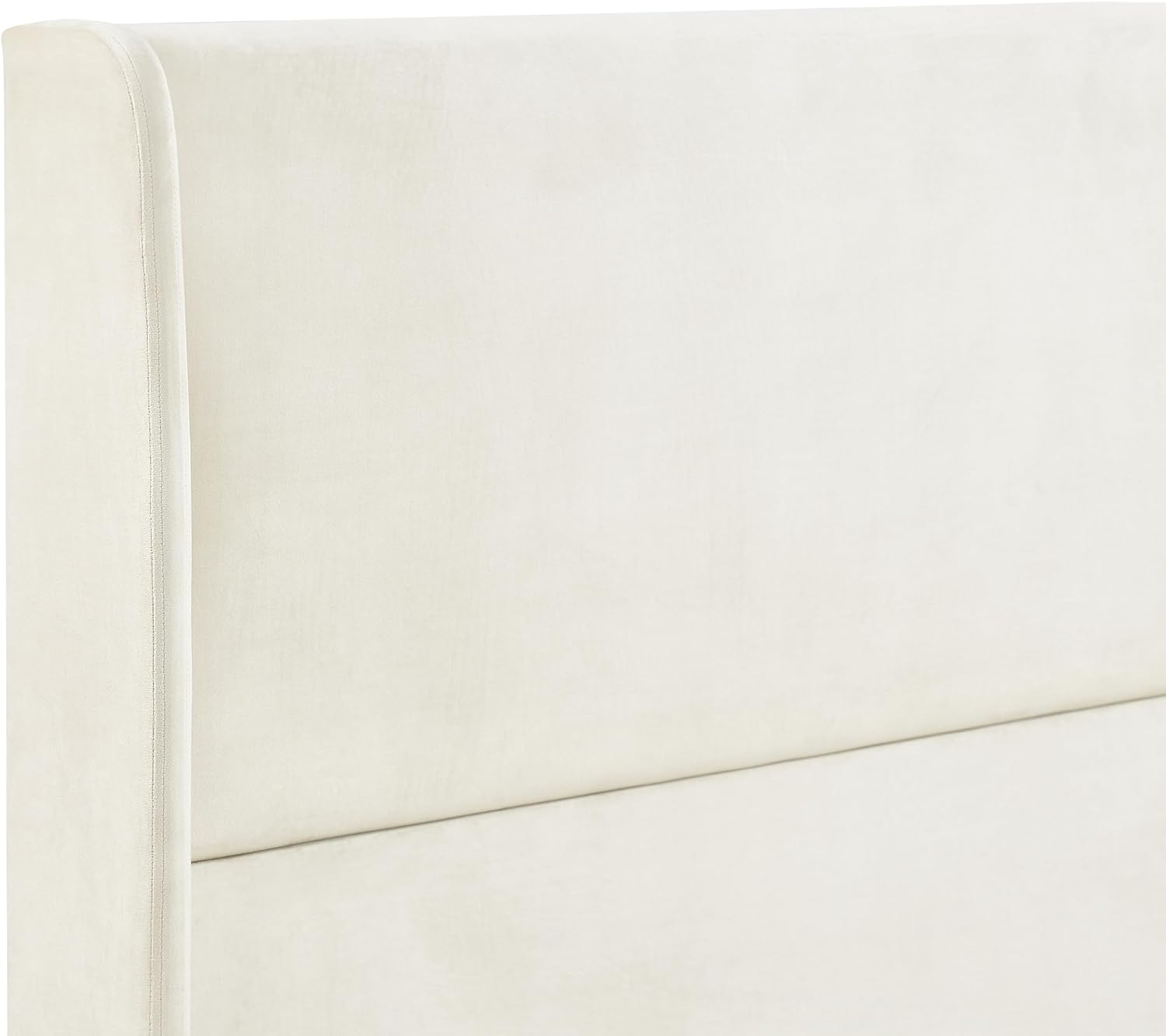 Roundhill Furniture Arles 3-Piece Upholstered Bedroom Set, Wingback Platform Bed with Two Nightstands, Beige Velvet, King