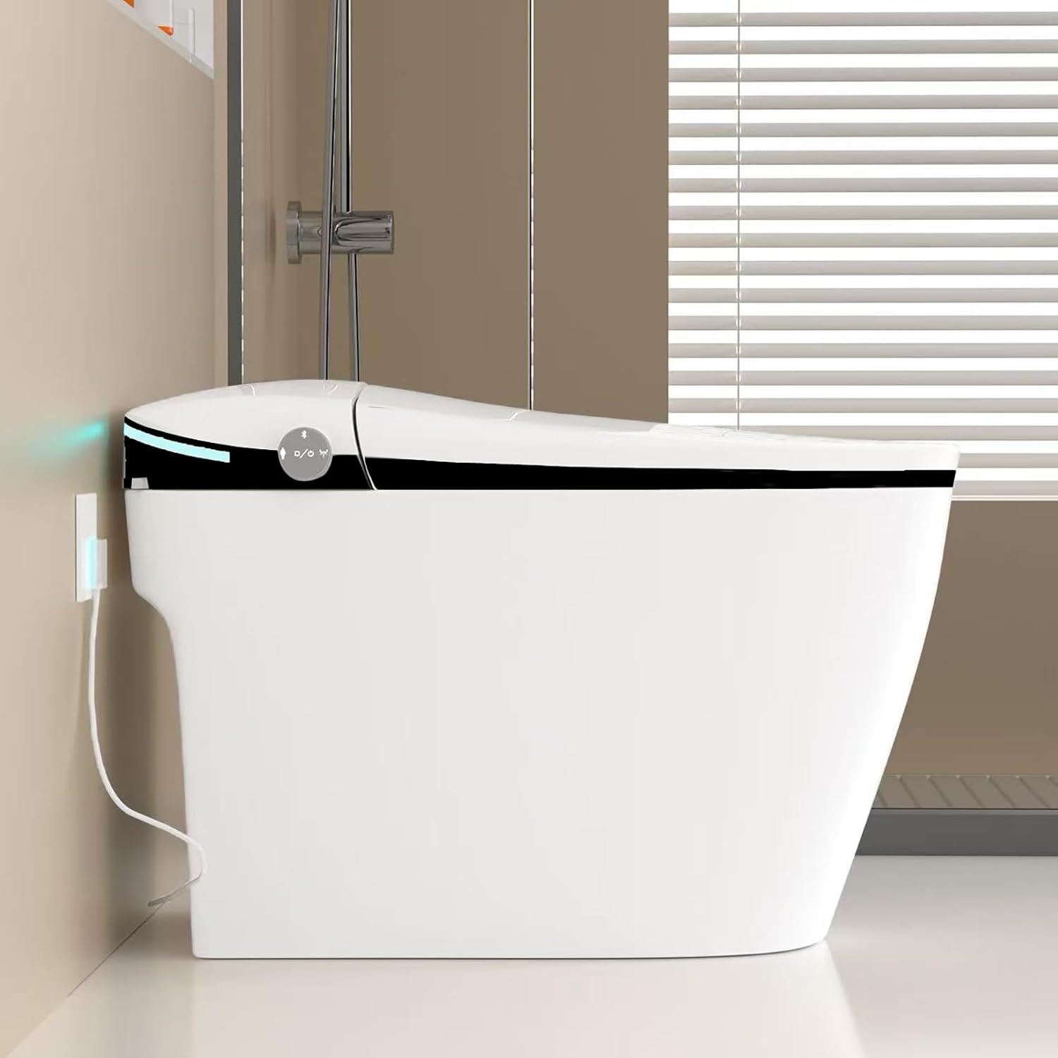 SouNor Smart Toilet with Elongated Bidet,Adjusted Heated Seat, Warm Water and Air Dry, Auto Flush Convenient For All Users, White