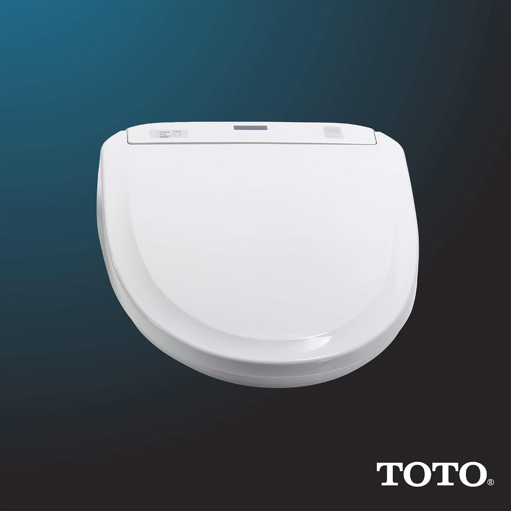TOTO WASHLET S350e Electronic Bidet Toilet Seat with Auto Open and Close and EWATER+ Cleansing, Round, Cotton White - SW583#01
