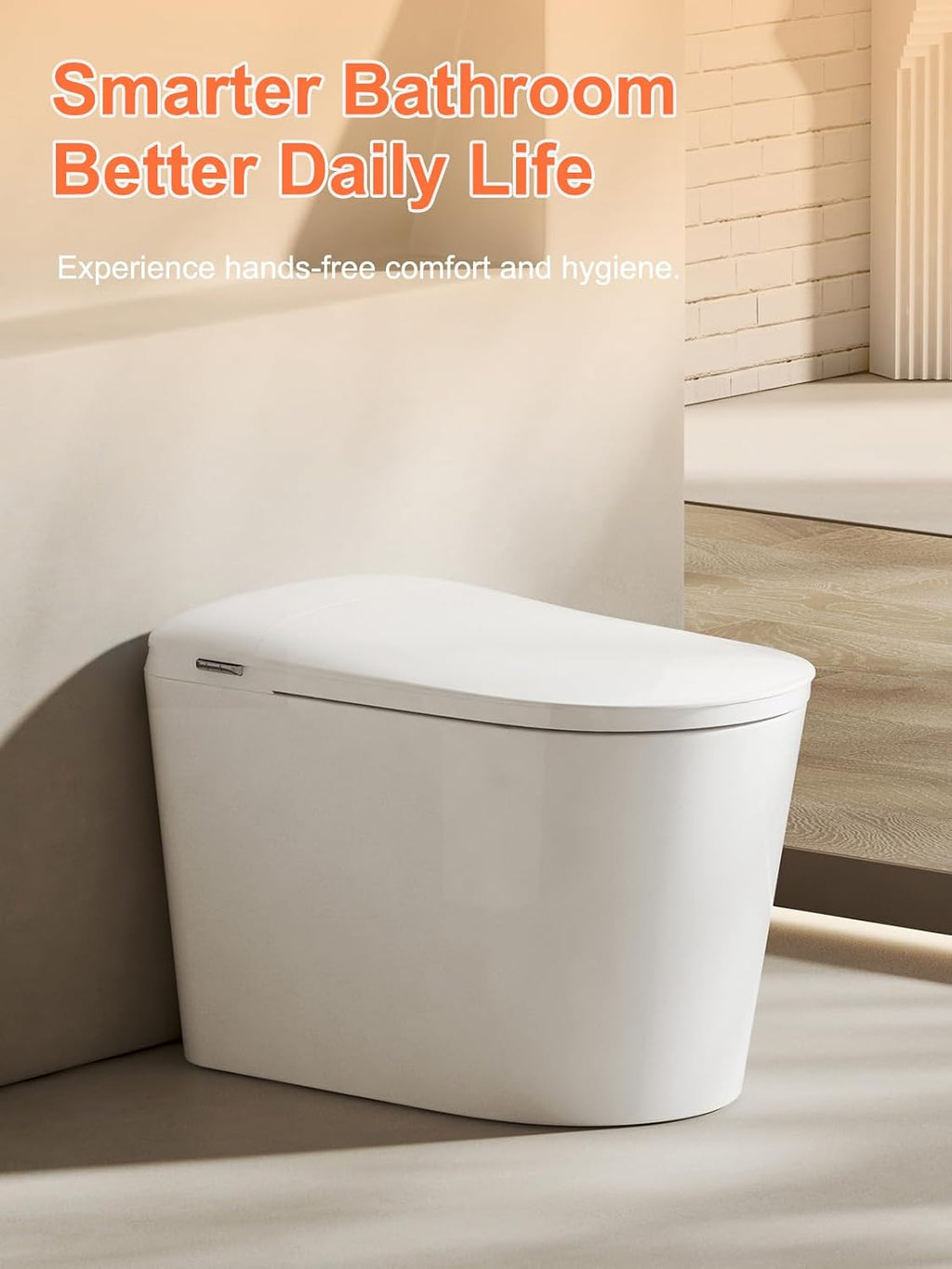 Smart Toilet with Heated Seat, Night Light, Dual Auto Flush, Foot Sensor Operation, Modern Elongated One-Piece ADA Height Toilet for Bathrooms